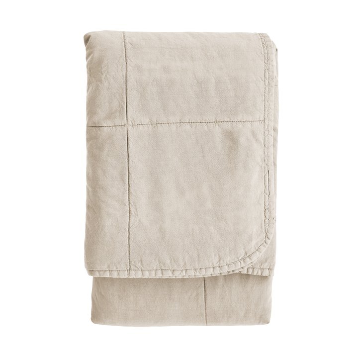 Plaid quilted throw 260 x 260 cm - sand