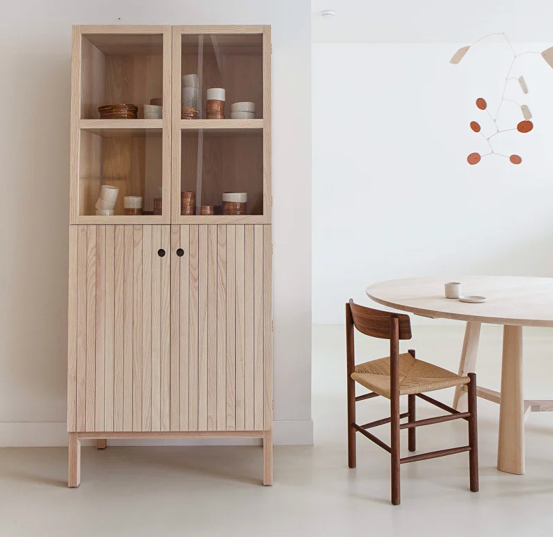 Kast Heech - 88 x 45 x 200 cm - eiken zeep wit