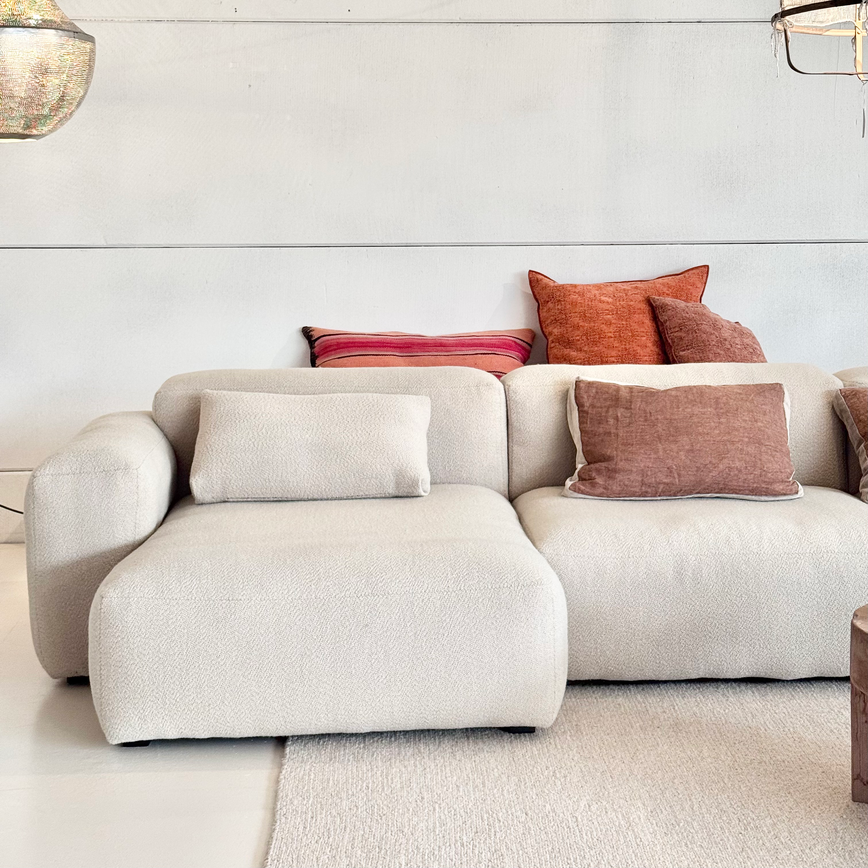 Bank Mag Soft 3 zits - stof turf sand - sticksel beige