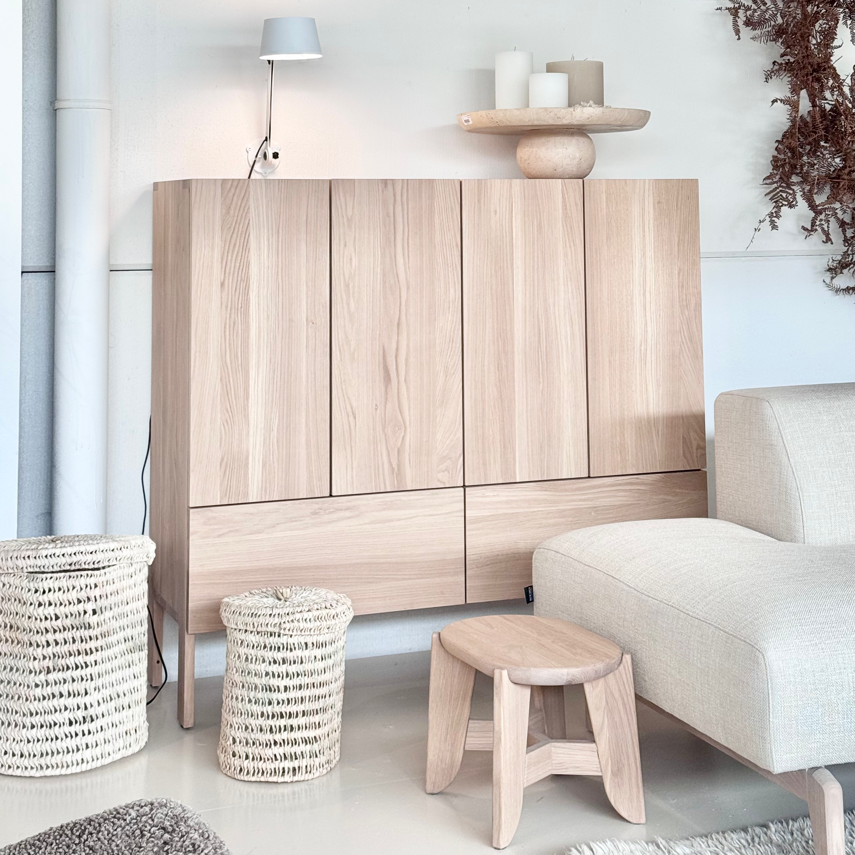 Kast Elfriede - 130 x 119 x 39,5 cm - eiken hardwax