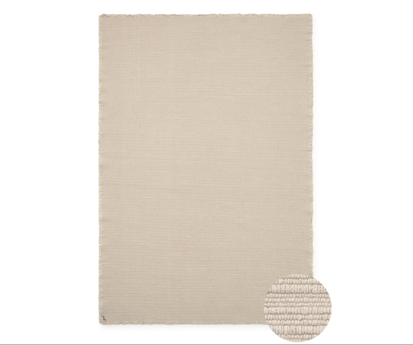 Vloerkleed Handloom katoen 140 x 200 cm - natural